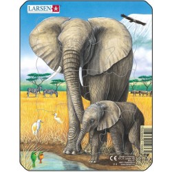 Éléphant - Puzzle Larsen- 8...