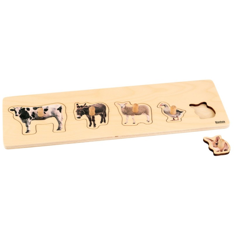 Puzzle pour tout-petits : 5 animaux de la ferme - Nienhuis - Nienhuis  Montessori 044640