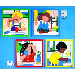 Lot de 4 puzzles - Hygiène...