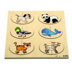 Puzzle 2 pièces - Animaux à...