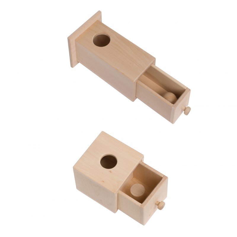 Toyvian Montessori Jouets En Bois 2 En 1 Boîte à Baisse Permanence Boule Avec Tiroir - Éducatif Bébé