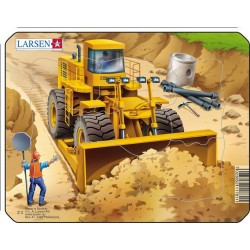 Puzzle LARSEN; Bulldozer Jaune.